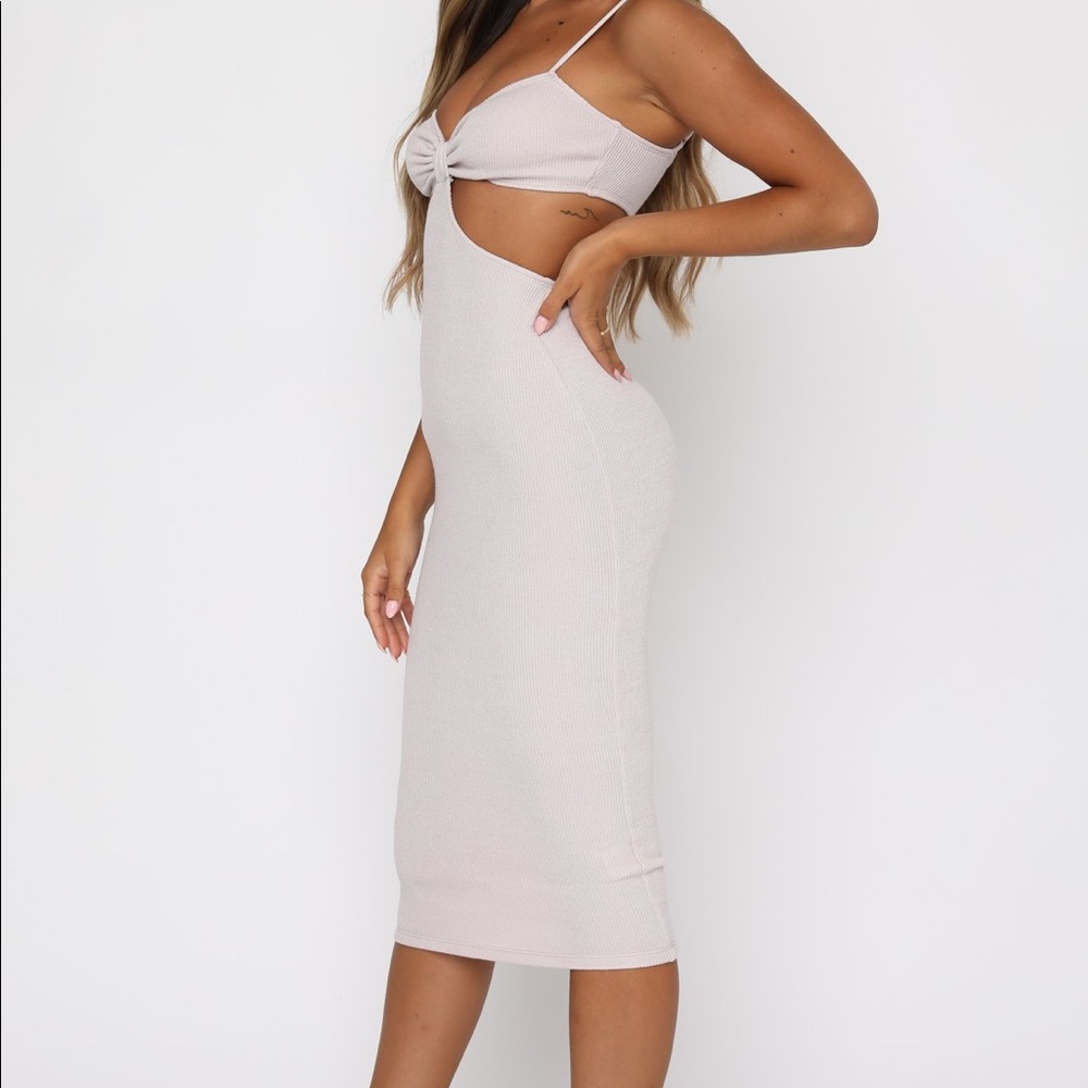 White Fox Boutique Level headed dress in oatmeal